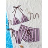 image:imageMakeMeChic Womens Bikini with Shorts Boyshort Bikini Set Halter Triangle Tie Backless Y2K SwimsuitPink and Brown