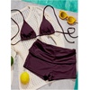 image:imageMakeMeChic Womens Bikini with Shorts Boyshort Bikini Set Halter Triangle Tie Backless Y2K SwimsuitPurple