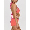 image:imageMakeMeChic Womens Bikini with Shorts Boyshort Bikini Set Halter Triangle Tie Backless Y2K SwimsuitRed