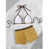 image:imageMakeMeChic Womens Bikini with Shorts Boyshort Bikini Set Halter Triangle Tie Backless Y2K SwimsuitYellow