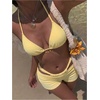 image:imageMakeMeChic Womens Bikini with Shorts Boyshort Bikini Set Halter Triangle Tie Backless Y2K SwimsuitYellow B