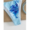 image:imageMakeMeChic Womens Floral Sequin Colorful Striped Triangle Thong Bikini Sets Halter String Swimsuit Bathing SuitLight Blue Flower