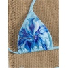 image:imageMakeMeChic Womens Floral Sequin Colorful Striped Triangle Thong Bikini Sets Halter String Swimsuit Bathing SuitLight Blue Flower