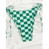 image:imageMakeMeChic Womens Floral Sequin Colorful Striped Triangle Thong Bikini Sets Halter String Swimsuit Bathing SuitPlaid Green