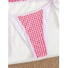 image:imageMakeMeChic Womens Floral Sequin Colorful Striped Triangle Thong Bikini Sets Halter String Swimsuit Bathing SuitPlaid Red
