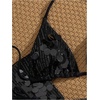 image:imageMakeMeChic Womens Glitter Sequin Beach Swimsuits Triangle High Waisted Thong Bikini with SarongsBlack