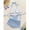 image:imageMakeMeChic Womens Polka Dots Triangle Bikini Sets Swim Shorts Y2K Leopard Striped Bathing Suit SwimsuitBlue Red Dots