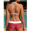 image:imageMakeMeChic Womens Polka Dots Triangle Bikini Sets Swim Shorts Y2K Leopard Striped Bathing Suit SwimsuitBow Red