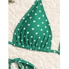 image:imageMakeMeChic Womens Polka Dots Triangle Bikini Sets Swim Shorts Y2K Leopard Striped Bathing Suit SwimsuitBright Green