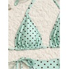 image:imageMakeMeChic Womens Polka Dots Triangle Bikini Sets Swim Shorts Y2K Leopard Striped Bathing Suit SwimsuitLight Green