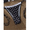 image:imageMakeMeChic Womens Polka Dots Triangle Thong Bikini Sets Gingham Halter Cute Swimsuit Bathing SuitBlack