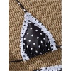 image:imageMakeMeChic Womens Polka Dots Triangle Thong Bikini Sets Gingham Halter Cute Swimsuit Bathing SuitBlack