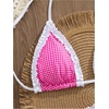 image:imageMakeMeChic Womens Polka Dots Triangle Thong Bikini Sets Gingham Halter Cute Swimsuit Bathing SuitHot Pink