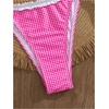 image:imageMakeMeChic Womens Polka Dots Triangle Thong Bikini Sets Gingham Halter Cute Swimsuit Bathing SuitHot Pink