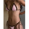 image:imageMakeMeChic Womens Polka Dots Triangle Thong Bikini Sets Gingham Halter Cute Swimsuit Bathing SuitPink Polka Dots