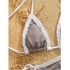 image:imageMakeMeChic Womens Polka Dots Triangle Thong Bikini Sets Gingham Halter Cute Swimsuit Bathing SuitPlaid Brown