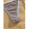 image:imageMakeMeChic Womens Polka Dots Triangle Thong Bikini Sets Gingham Halter Cute Swimsuit Bathing SuitPlaid Brown