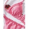 image:imageMakeMeChic Womens Polka Dots Triangle Thong Bikini Sets Gingham Halter Cute Swimsuit Bathing SuitPlaid Pink