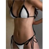 image:imageMakeMeChic Womens Polka Dots Triangle Thong Bikini Sets Gingham Halter Cute Swimsuit Bathing SuitPolka Dots White