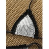 image:imageMakeMeChic Womens Polka Dots Triangle Thong Bikini Sets Gingham Halter Cute Swimsuit Bathing SuitPolka Dots White