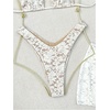 image:imageMakeMeChic Womens Triangle Thong Bikini Sets Floral Lace Halter Bathing Suit Swimsuit Cover Up SkirtWhite