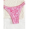 image:imageMakeMeChic Womens Tropical Boho Triangle Thong Bikini Sets Zebra Cheetah Bathing Suit SwimsuitsHot Pink Flower