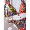 image:imageMakeMeChic Womens Tropical Boho Triangle Thong Bikini Sets Zebra Cheetah Bathing Suit SwimsuitsOrange Multicolor