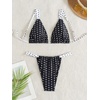 image:imageMakeMeChic Womens Tropical Boho Triangle Thong Bikini Sets Zebra Cheetah Bathing Suit SwimsuitsPolka Dots