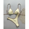 image:imageMakeMeChic Womens Tropical Boho Triangle Thong Bikini Sets Zebra Cheetah Bathing Suit SwimsuitsYellow Leopard