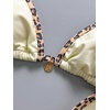 image:imageMakeMeChic Womens Tropical Boho Triangle Thong Bikini Sets Zebra Cheetah Bathing Suit SwimsuitsYellow Leopard