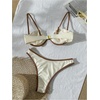 image:imageMakeMeChic Womens Underwire Bikini Set Mesh High Cut Cheeky 2 Piece Bathing Suit SwimwearApricot