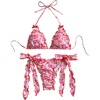 image:imageMakeMeChic Womens String Bikini Set Seashell Starfish Bow Ruffle Cheeky Cute Bikinis 2 Piece SwimsuitPink