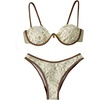 image:imageMakeMeChic Womens Underwire Bikini Set Mesh High Cut Cheeky 2 Piece Bathing Suit SwimwearApricot