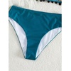 image:imageMAKEMECHIC Womens Boho Strapless Swimsuits Bandeau Mid Waist 2 Piece Bikini SetTeal Blue