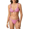 image:imageMakeMeChic Womens Floral Print 2 Piece Bikini Sets Tie Back Triangle Thong Bathing Suit SwimsuitN Pink Floral