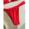 image:imageMakeMeChic Womens Floral Print 2 Piece Bikini Sets Tie Back Triangle Thong Bathing Suit SwimsuitPure Red