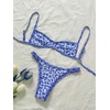 image:imageMakeMeChic Womens Micro Tanning Bikini Sets Cheetah Gingham Sexy Tiny Bathing Suit SwimsuitBlue White