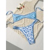 image:imageMakeMeChic Womens Micro Tanning Bikini Sets Cheetah Gingham Sexy Tiny Bathing Suit SwimsuitBlue White Floral