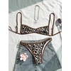image:imageMakeMeChic Womens Micro Tanning Bikini Sets Cheetah Gingham Sexy Tiny Bathing Suit SwimsuitCheetah Brown