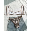 image:imageMakeMeChic Womens Micro Tanning Bikini Sets Cheetah Gingham Sexy Tiny Bathing Suit SwimsuitCheetah Brown