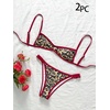 image:imageMakeMeChic Womens Micro Tanning Bikini Sets Cheetah Gingham Sexy Tiny Bathing Suit SwimsuitCheetah Print