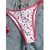 image:imageMakeMeChic Womens Micro Tanning Bikini Sets Cheetah Gingham Sexy Tiny Bathing Suit SwimsuitFloral Red White