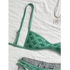 image:imageMakeMeChic Womens Micro Tanning Bikini Sets Cheetah Gingham Sexy Tiny Bathing Suit SwimsuitGreen Floral