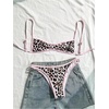 image:imageMakeMeChic Womens Micro Tanning Bikini Sets Cheetah Gingham Sexy Tiny Bathing Suit SwimsuitLeopard