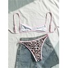 image:imageMakeMeChic Womens Micro Tanning Bikini Sets Cheetah Gingham Sexy Tiny Bathing Suit SwimsuitLeopard