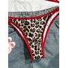 image:imageMakeMeChic Womens Micro Tanning Bikini Sets Cheetah Gingham Sexy Tiny Bathing Suit SwimsuitLeopard Brown Red