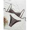 image:imageMakeMeChic Womens Micro Tanning Bikini Sets Cheetah Gingham Sexy Tiny Bathing Suit SwimsuitLeopard Dark Brown