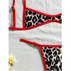 image:imageMakeMeChic Womens Micro Tanning Bikini Sets Cheetah Gingham Sexy Tiny Bathing Suit SwimsuitLeopard Red