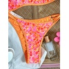 image:imageMakeMeChic Womens Micro Tanning Bikini Sets Cheetah Gingham Sexy Tiny Bathing Suit SwimsuitOrange Floral