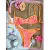 image:imageMakeMeChic Womens Micro Tanning Bikini Sets Cheetah Gingham Sexy Tiny Bathing Suit SwimsuitOrange Floral